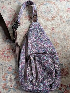Patterned Purple Paisley Sling Bag